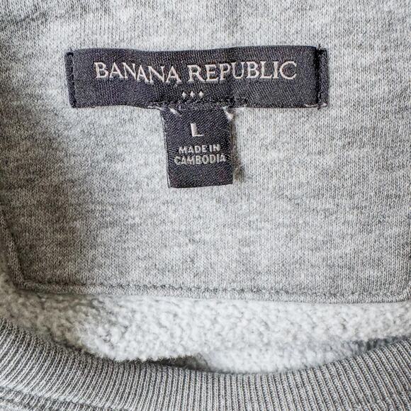 Banana Republic Logo Crewneck Heather Gray Sweatshirt, Women's Size Large - Picture 8 of 8